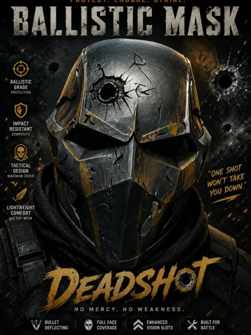 Pieza para disfraz o exhibición: Ballistic Mask "DEADSHOT" — vista de referencia 2