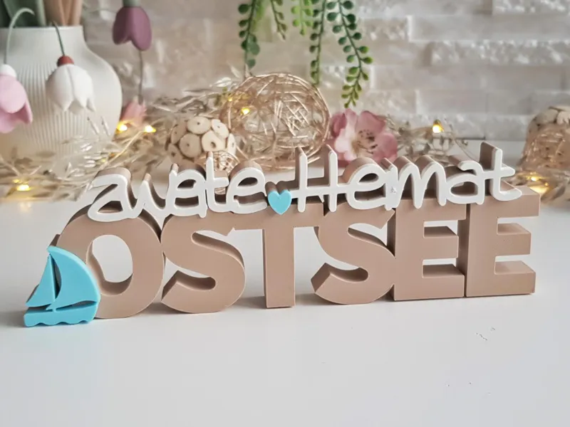 Maritimer Deko Schriftzug - Zweite Heimat Ostsee 