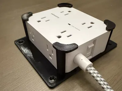Square Power Strip Holder - Under Desk