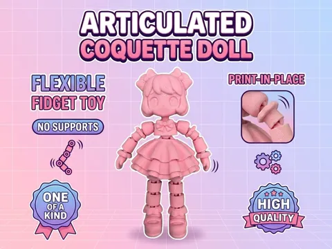 Objeto manipulable: Articulated Coquette Doll: Flexible Fidget Toy — referencia de MakerWorld