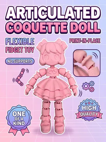Objeto manipulable: Articulated Coquette Doll: Flexible Fidget Toy — vista de referencia 2