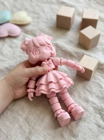 Objeto manipulable: Articulated Coquette Doll: Flexible Fidget Toy — vista de referencia 3