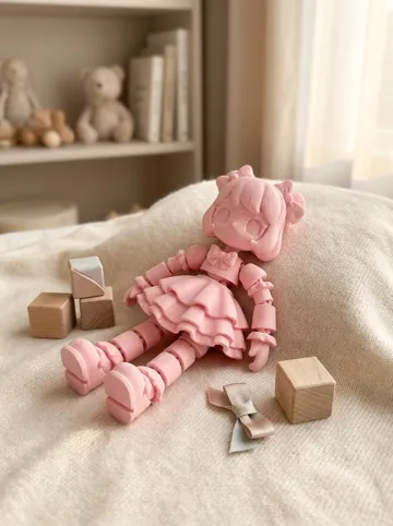 Objeto manipulable: Articulated Coquette Doll: Flexible Fidget Toy — vista de referencia 4