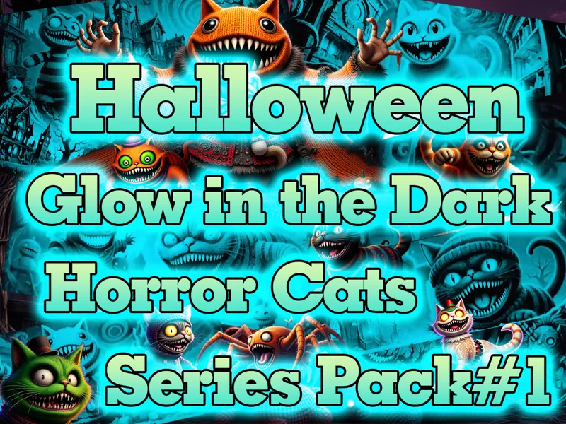Halloween Glow in the Dark Horror Cats Series Pack