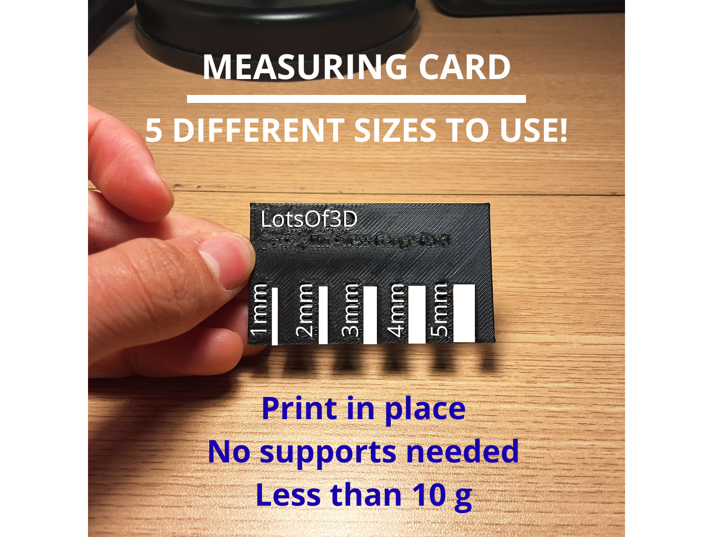 Thickness measuring card