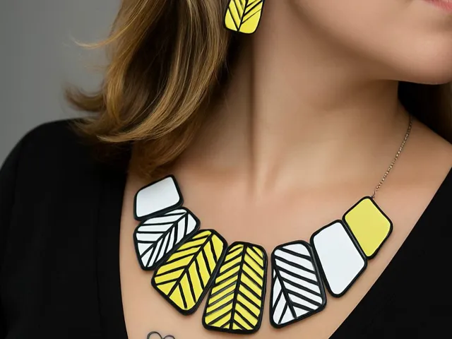 Conjunto pendientes colgante geométrico