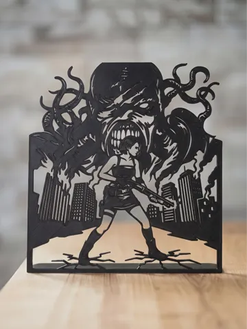 Escenografía en miniatura: Raccoon City Survivor Jill vs Nemesis silhouette — vista de referencia 2