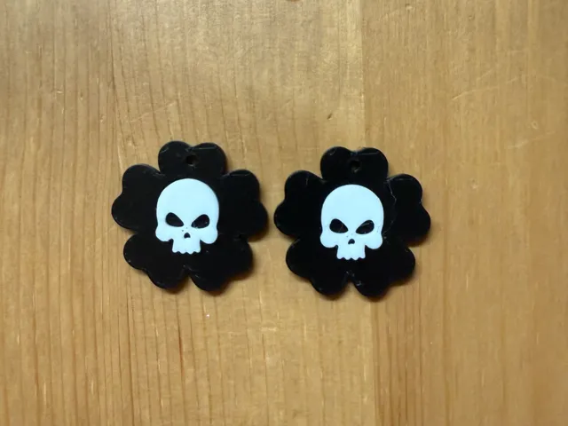 Skull Flower Earrings