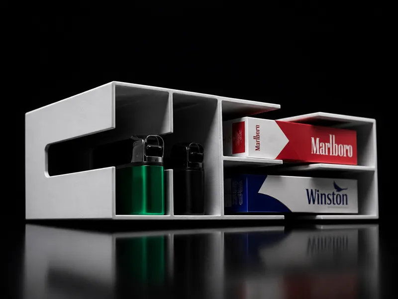 Slim Cigarette Pack Holder with Dual Lighter Slots