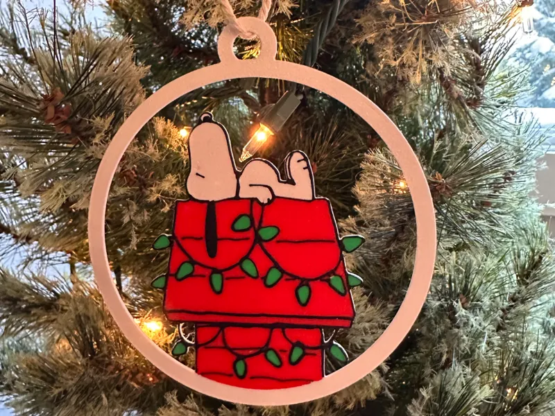 Snoopy doghouse ornament