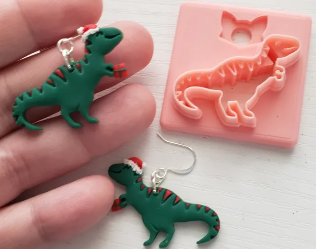 Trex/Velociraptor/Dino Polymer Clay Earring Cutter
