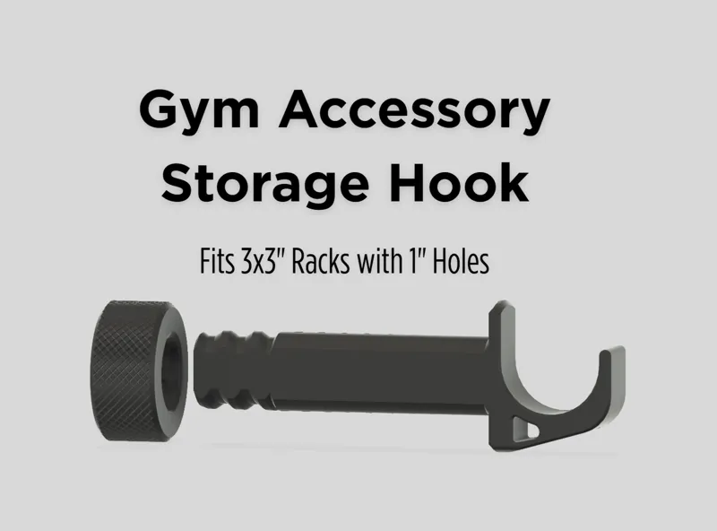 V2 Accessory Storage Hook for 1" Squat Racks 3x3