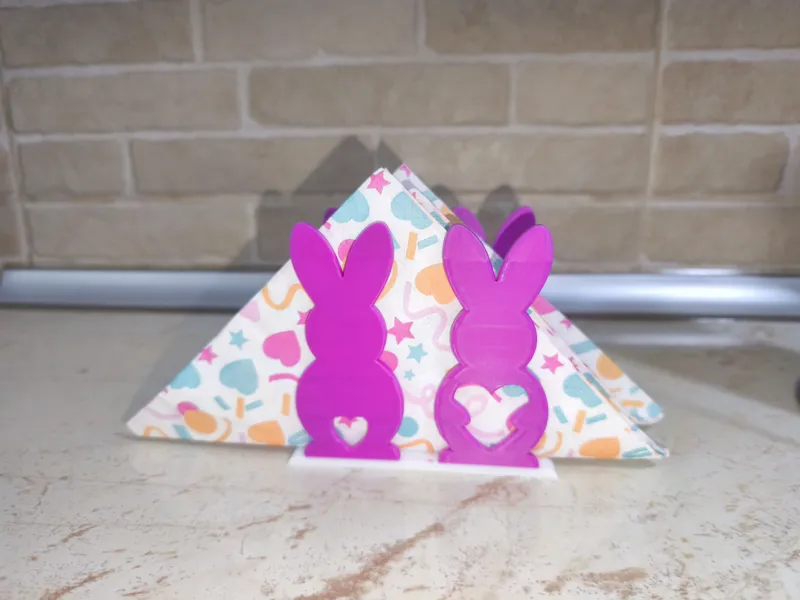 Easter Bunnies napkin stand