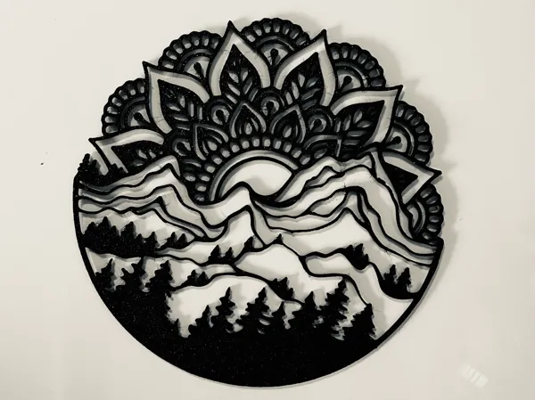 Décoration murale mandala montagne