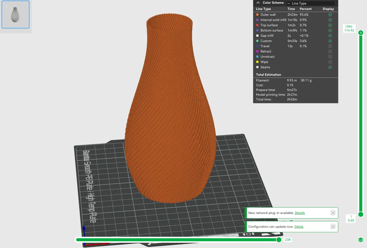 Vase spirale épuré