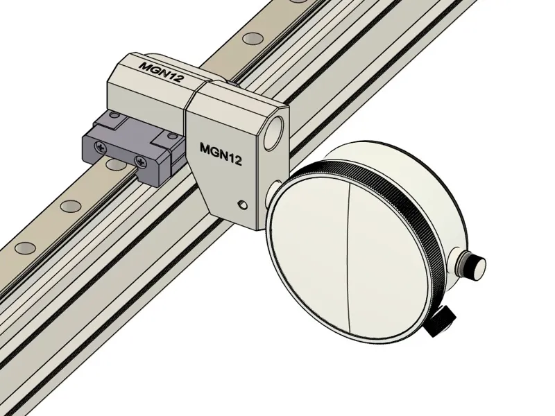 Simple Dial Indicator Mount for MGN, HGH rails