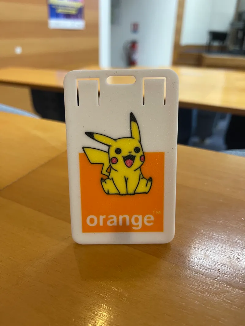 badge ID orange pikachu