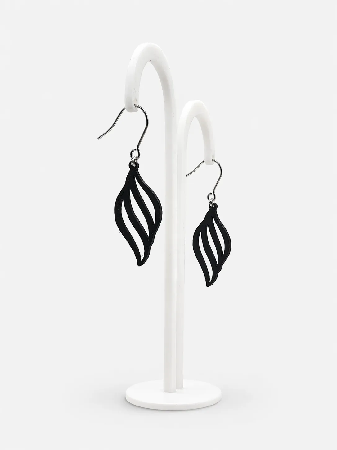 Black Leaf Earrings - No AMS view 2