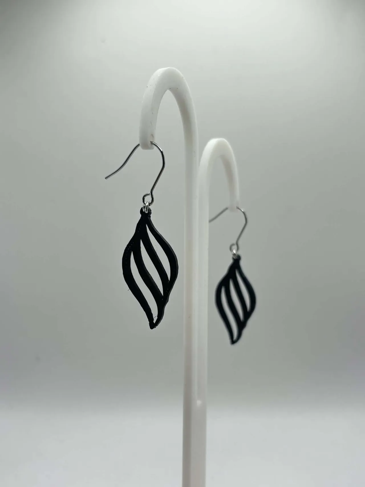 Black Leaf Earrings - No AMS view 3