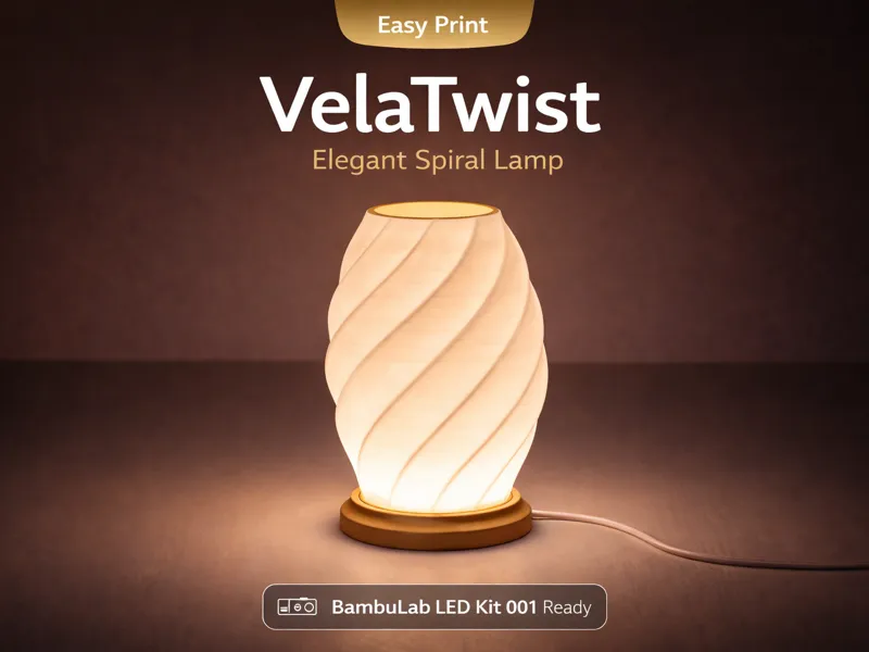 VelaTwist – Elegant Spiral Lamp |Easy| LED Kit 001