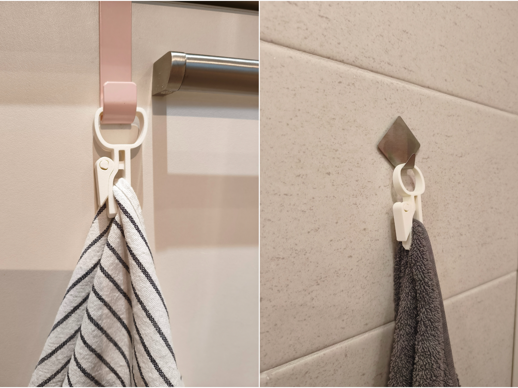 Towel hook clip with Quick Lock/Release
