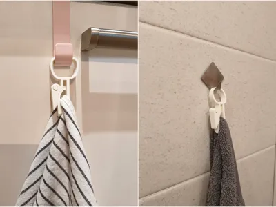 Towel hook clip with Quick Lock/Release