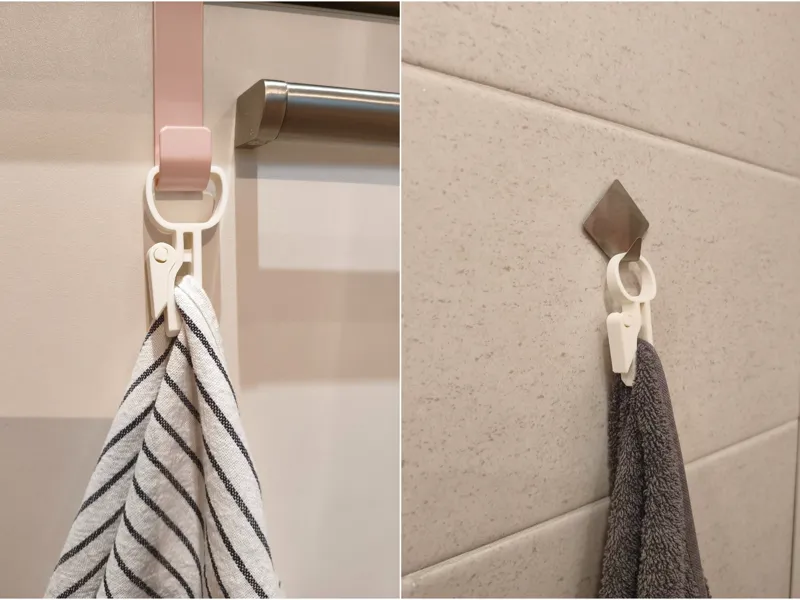 Towel hook clip with Quick Lock/Release