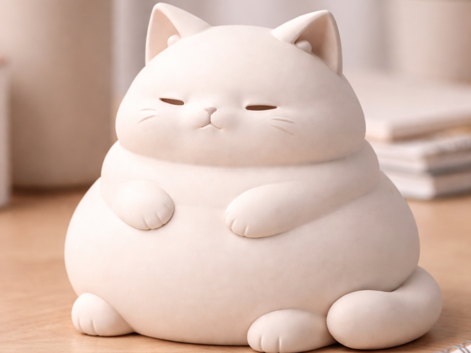 Chonky Cat – Fat Minimalist Cat Sculpture