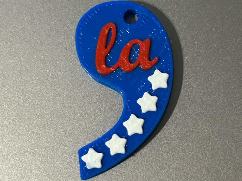 Comma-la Kamala Harris keychain