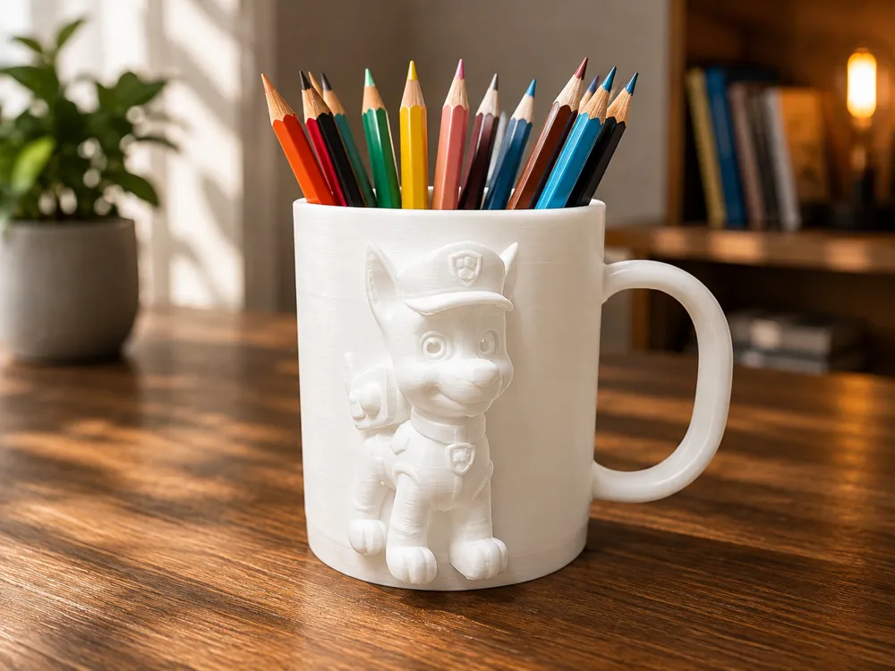 Organizador: Chase – PAW Patrol Pencil Holder & Desk Organizer. Referencia del modelo original.