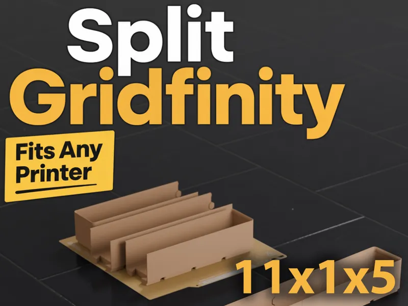 11x1 A1 Mini Gridfinity Bin 5U Dovetail Split Fit