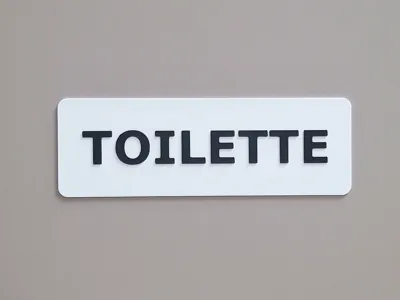 TOILET - simple sign (15cm x 5cm x 1.5cm)