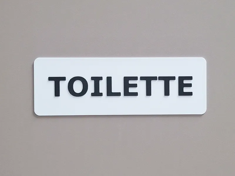 TOILETTE - semplice cartello (15cm x 5cm x 1.5cm)