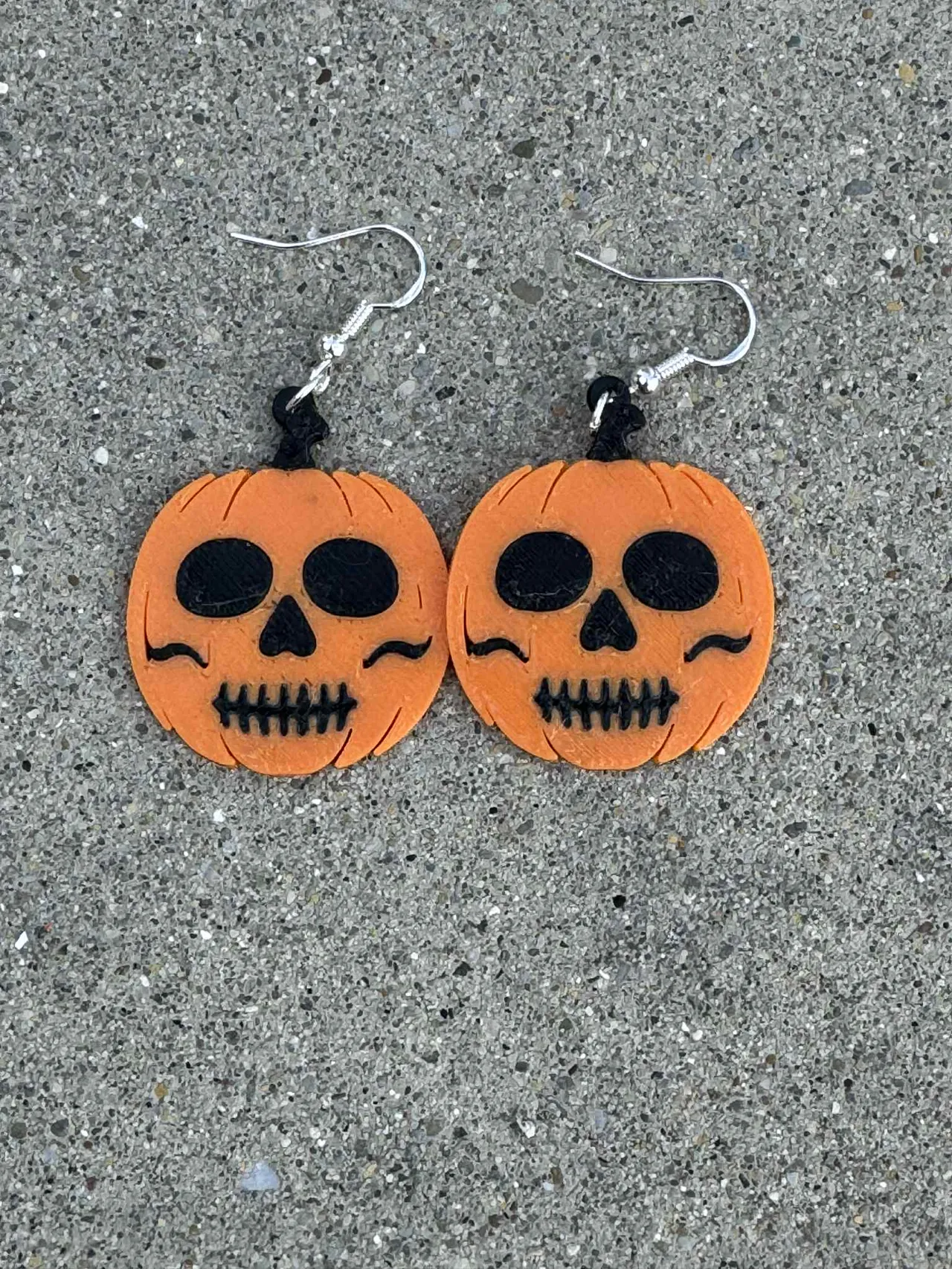 Skull Pumpkin Earrings view 2