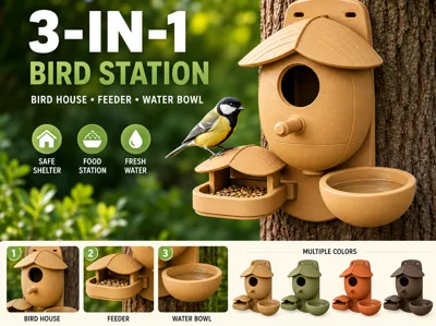 3-in-1 Acorn Bird Station