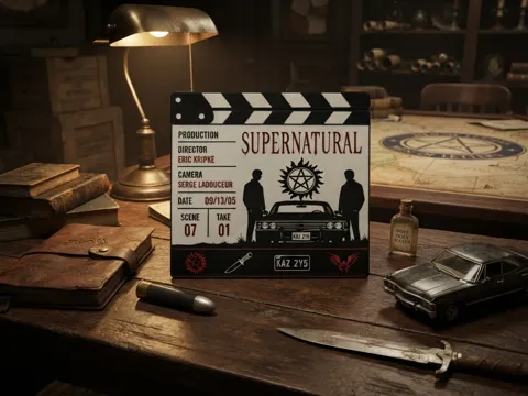 Modelo para impresión 3D: Supernatural Movie Clapboard | Winchester Brothers — referencia de MakerWorld