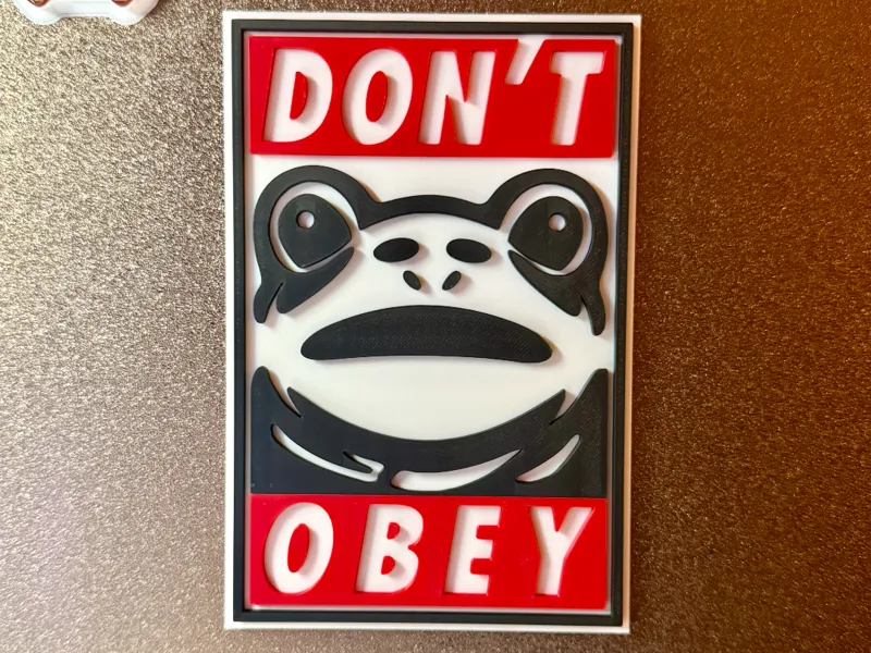 Don't Obey Frog 3D Poster
