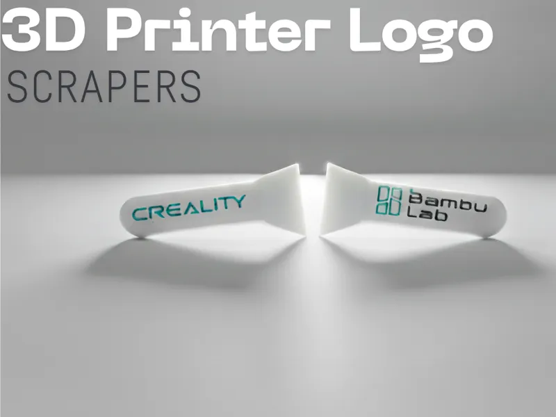 3D print bed scrapers with 3d printer logos