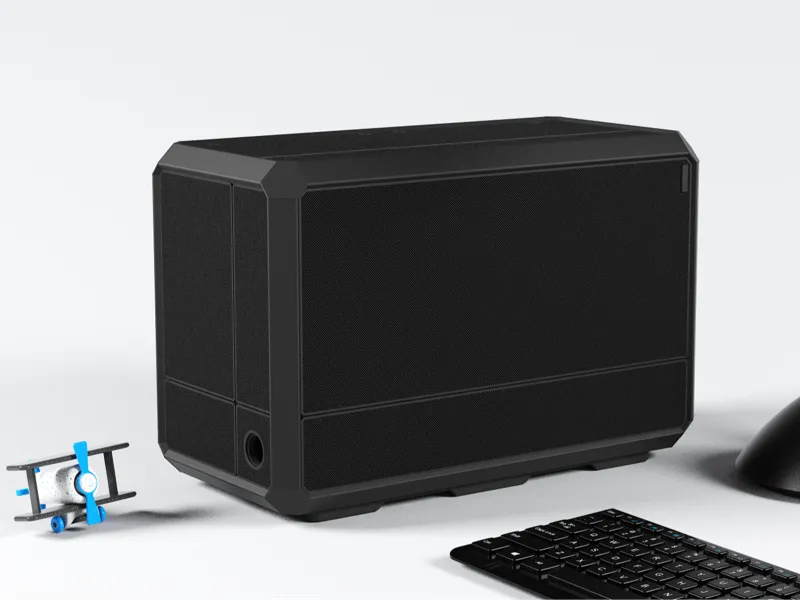纯黑极简铝型材 A4 ITX 电脑diy机箱