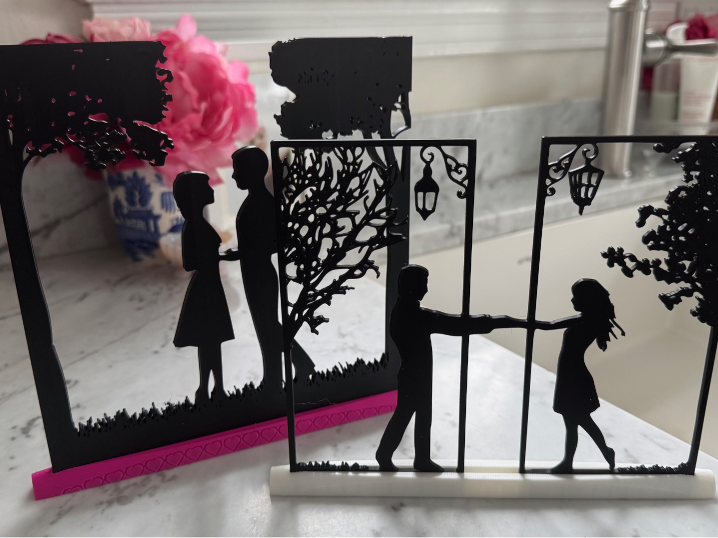 Romantic Valentine Silhouettes with Stands