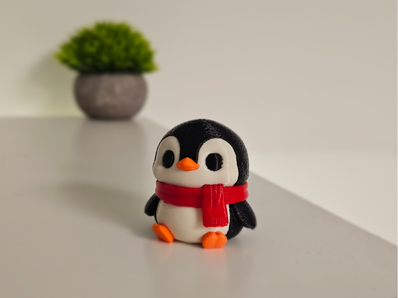 Cute Winter Penguin – Multi Color Desk Figurine