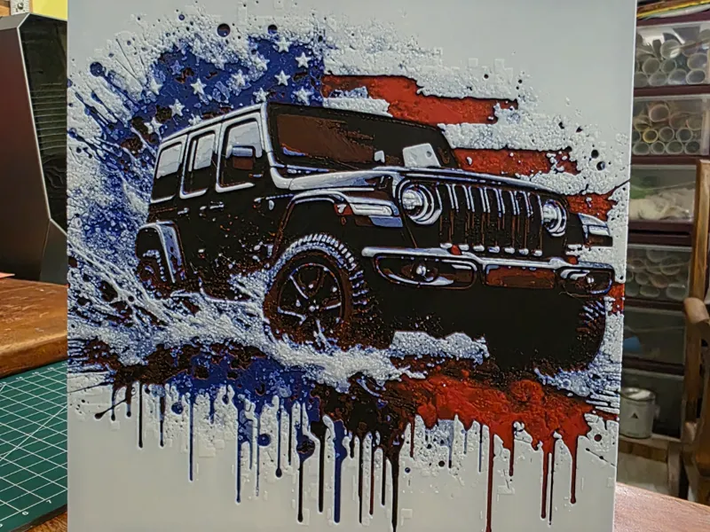 Splash Art Jeep HueForge V4