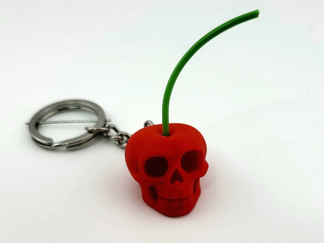 Kawaii Cherry Skull Keychain by Mad power MakerWorld: Download Free 3D Models - 3D model önizlemesi