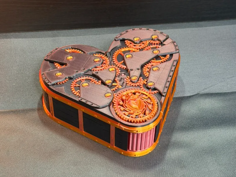 Steampunk Heart Box - Mechanical Valentine Gift