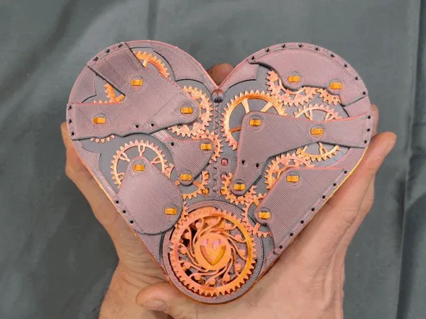 Steampunk Heart Box - Mechanical Valentine Gift view 2