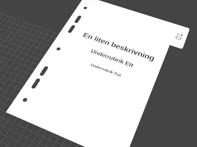 A5 pärmflikar med genomtext till FRO "Stabsreda"