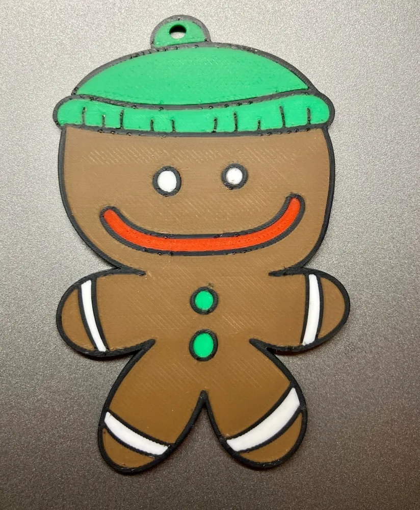 Gingerbread man ornament/keychain/earrings view 2