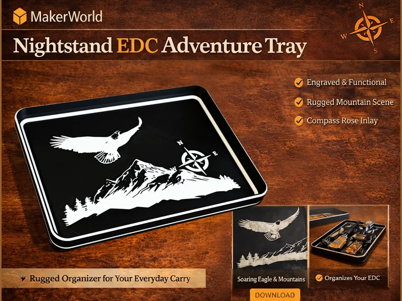 Adventure Mountain Scene EDC Tray