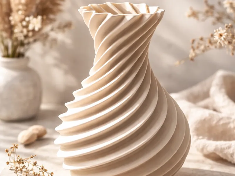 Elegant Organic Twist Spiral Vase