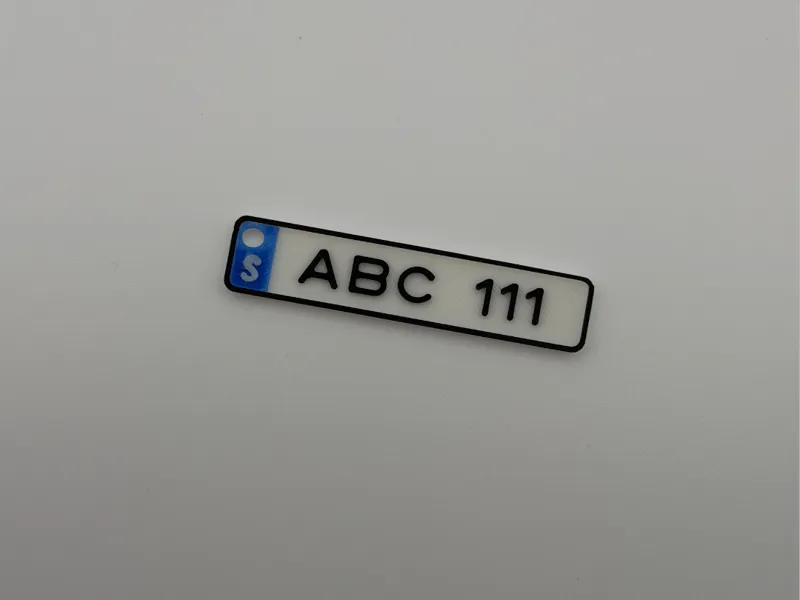 Sweden license plate keychain